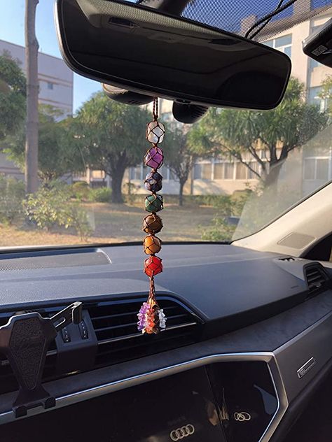 Feng Shui Good Luck, Root Chakra Stones, Mirror Hangers, Palm Stones, Car Hanging, Reiki Healing Crystals, Macrame Hanging, 7 Chakra, Car Decoration