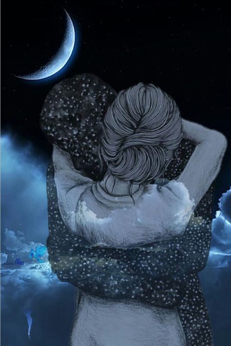 Night Sky, The Moon, A Woman, Moon, Stars