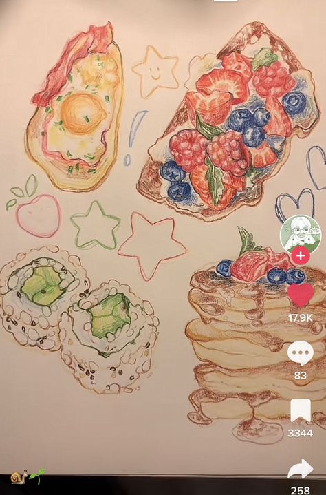 Start A New Sketchbook With Me, Food Doodle Art, Food Drawing Sketches, Food Sketches, Recipe Art, Sketch Book Ideas, Food Sketch, Food Illustration Art, Sketchbook Inspo