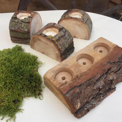 "Log candle holder Tree candle holder Advent candle holder Wood candle holders You will receive a set of 4 candlesticks Large for three candles 7-7.5 \"long, 5.5-6.5\" wide Three small about 2.5 inches high, 2 inches wide Supplied with candles. A piece of forest moss included Each product is unique and may differ from that shown in the photo. These candle holders create the perfect rustic decor for your wedding, party, or you can use them in your home as a decor Wooden candle holders are made of Log Candle Holder, Candle Holder Wood, Stick Decor, Log Candle Holders, Advent Candle Holder, Advent Candle, Forest Moss, Log Candles, Tree Candle Holders