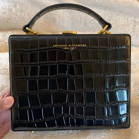 Brandon Blackwood black croc embossed leather Kendrick trunk (w/ dust bag) Brandon Blackwood, Fendi Tote Bag, Fendi Tote, Limited Edition Bag, Victoria Secret Tote Bags, Embossed Bag, Gucci Tote Bag, White Shoulder Bag, Coach Tote Bags