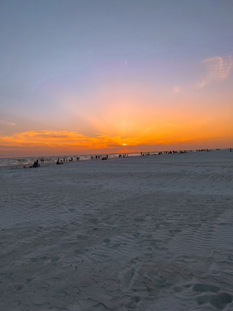 pretty sunset with orange, purple, and pink hues in lido beach, florida Lido Beach Florida, Clearwater Beach Florida Aesthetic, Florida Night Aesthetic, Sunset Key Florida, Lido Beach, Deerfield Beach Florida, Florida Beach Sunrise, Florida Sunset, Preppy Wallpaper