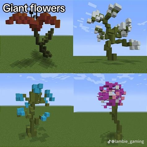 Flower Biome Minecraft, Giant Flower Minecraft Build, Minecraft Big Flowers Build, Minecraft Fairy Farm, Big Minecraft Flowers, Minecraft Flower Village, Minecraft Big Flowers, Flower Forest House Minecraft, Minecraft Giant Flowers