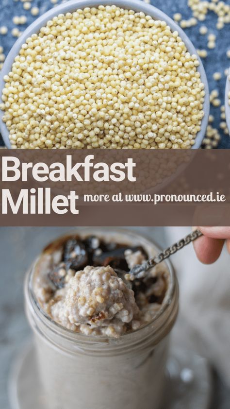 BREAKFAST MILLET Millet Recipes Breakfast Healthy, Breakfast Millet Recipes, Millet For Breakfast, Millet Porridge Breakfast, Millet Recipes Breakfast, Breakfast Millet, Millet Ramen Recipes, Instant Pot Millet Porridge, Overnight Millet