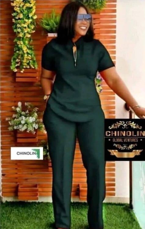 Female Senator Wears, Trouser And Top For Ladies, Senator Wears, African Wear Styles For Men, Latest African Men Fashion, 2piece Outfits, Blouse Ideas, Short African Dresses, African Fashion Traditional