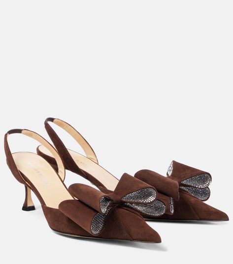 Le Cadeau 65 suede pumps in brown - Mach Mach | Mytheresa Platform Shoes Sandals, Brown Pumps, Lace Pumps, Studded Shoes, Mid Heels Pumps, Black Platform Heels, Spool Heel, Silver Pumps, Suede Fashion