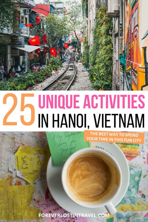 Looking for somewhere unique to travel this year? Look no further than the historic city of Hanoi, Vietnam. Discover all the best activities to do in the city whether you're a budget traveler or not. This is one of best destinations to visit in the country and some of the best things to do there. Backpacking or luxury travel, Hanoi Vietnam has it all. Add these things to your bucket list today and plan the adventure of a lifetime in South East Asia Hanoi Things To Do, Bucket List Usa, Vietnam Bucket List, Vietnam Vacation, Vietnam Itinerary, Vietnam Holidays, Vietnam Backpacking, Vietnam Voyage, Vietnam Travel Guide