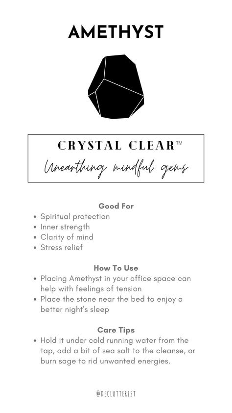 How To Clean Amethyst Crystal, Crystal Healing Chart, Cleansing Crystals, Spiritual Protection, Crystals Healing Properties, Healing Properties, Crystal Meanings, Holistic Healing, Inner Strength