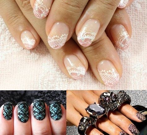 Lace Wedding Nails, Lace Nail Design, White Lace Nails, Bridal Manicure, Lace Nail Art, Wedding Manicure, Unghie Nail Art, Lace Nails, Nail Art Wedding