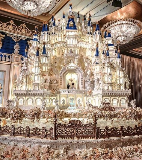 Cakes For Teenagers, Castle Cake, Wedding Cake, Castle, Weddings, Cake, On Instagram, Blue, White