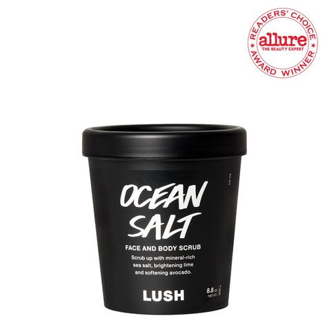 Lush Ocean Salt Face and Body Scrub  Ever feel like your skin deserves a vodka tonic for all its hard work? This sea-salt-and-avocado blend contains lime that’s been extracted in vodka — it buffs, brightens, and generally takes the edge off the day.  #beautyproducts #readerschoice Salt Face Scrub, Face And Body Scrub, Vodka Tonic, Coffee Face Scrub, Ocean Salt, Body Scrub Recipe, Open Pores, Face Scrub Homemade, Diy Body Scrub