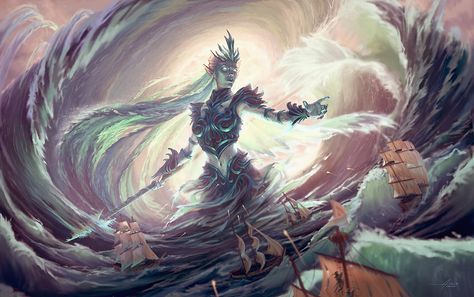 Sea Queen, Splash Art, Paintings And Drawings, Queen Art, Image Painting, Fantasy Monster, Goddess Art, Dragon Art, Fantasy Creatures