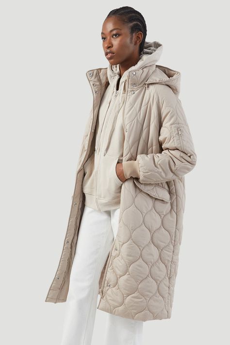 Products Quilted Coat Outfit, Quilted Anorak, Long Quilted Coat, Hooded Gilet, Barn Coat, Long Puffer Coat, Longline Coat, Classic Trench Coat, Long Puffer