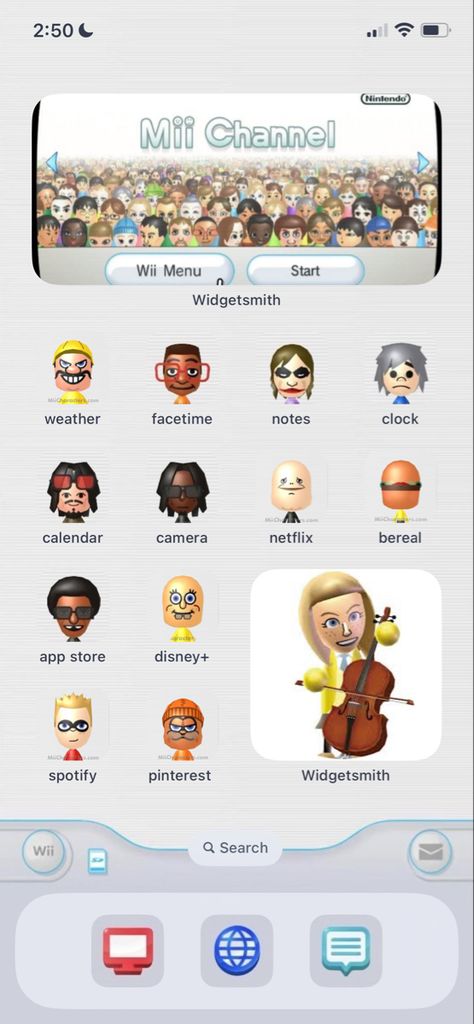 Mii Channel Widget, Wii Iphone Homescreen, Wii Icons, Mii Channel, Personalization Ideas, Internet Icon, Beast Wallpaper, Iphone Themes, Note Writing Paper