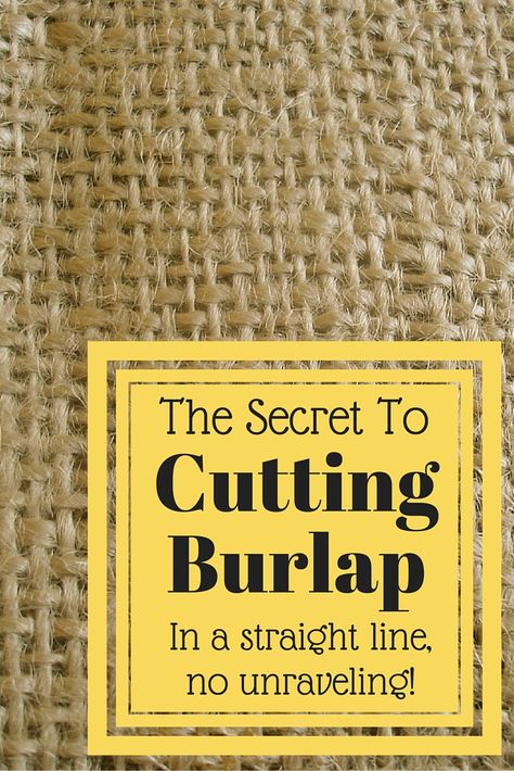 Do you know how to cut burlap the right way? This little trick makes it so much easier to craft with burlap! | #decorbytheseashore #burlap #diy #crafttips #burlapcrafts Coffee Sacks, Burlap Projects, Burlap Decor, Burlap Curtains, Diy Burlap, Burlap Crafts, Burlap Flowers, Straight Line, Crafts Projects