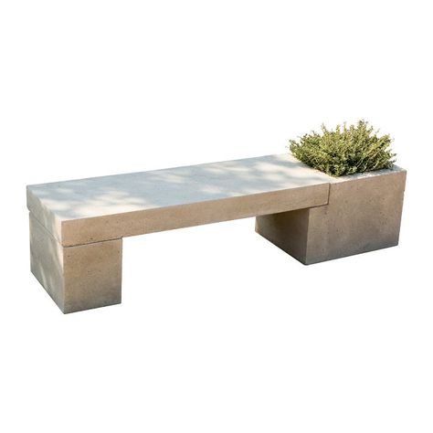 West Elm Planter, Modern Exterior Paint Colors, Concrete Bench Top, Modern Bench Outdoor, Outdoor Bench Seating, Planter Bench, Concrete Bench, Bench Designs, Backyard Retreat