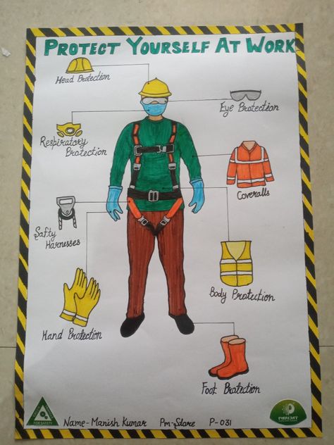 Safety Pictures, Safety Poster, Safety Procedures, Safety Posters, Industrial Safety, Safety Clothing, Poster Drawing, Personal Safety, Workplace Safety