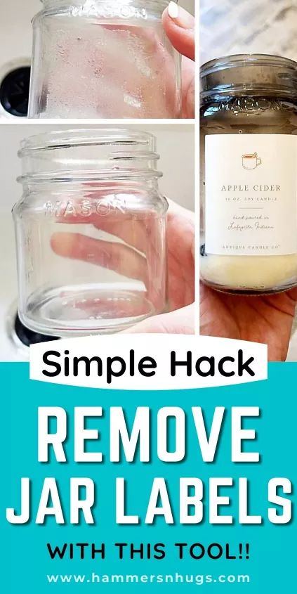 Remove Jar Labels, Removing Labels, Tinted Mason Jars, Wake Up Earlier, Candle Wax Removal, Jars Diy, Helpful Hacks, Garden Globes, Sticky Labels