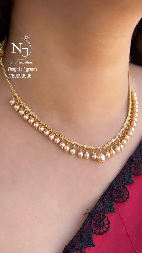 Gold pearl necklace Weight : 7 grams Gold : 22 carat #pearl #necklace #jewellery #wedding #design #couple #love #fashion #explore #women #jewelry #style #beautiful #fashionblogger #trending #likesforlike Antic Jewellery, Jewellery Wedding, Gold Pearl Necklace, Mysore, Jewelry Style, Gold Pearl, Wedding Design, Love Fashion, Pearl Necklace