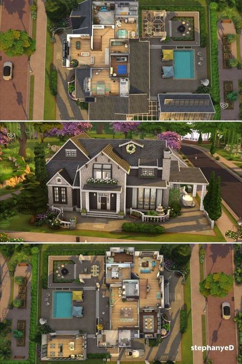 Sims 4 Family House, Casas The Sims Freeplay, Sims 4 Cottage, Sims 4 Houses Layout, Sims 4 House, Sims Freeplay Houses, Sims 4 House Plans, Sims 4 House Building, Sims 4 House Design