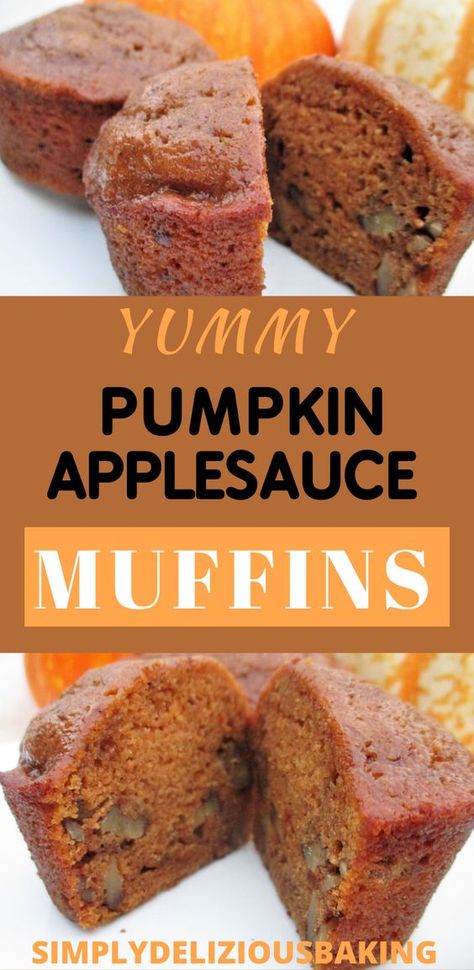 Pumpkin Applesauce Muffins, Pumpkin Applesauce, Easy Baking Recipe, Pumpkin Apple Muffins, Applesauce Muffins, Simple Muffin Recipe, Keto Vegan, Homemade Muffins, Pumpkin Recipes Dessert