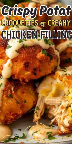 Crispy Potato Croquettes with Creamy Chicken Filling Croquette Food, Crockpot Recipes Chicken Breast, Potato Croquette Recipe, Best Chicken Breast Recipes, Chicken Croquettes Recipe, Best Chicken Breast, Chicken Breast Crockpot, Chicken Breast In Air Fryer, Crockpot Recipes Chicken