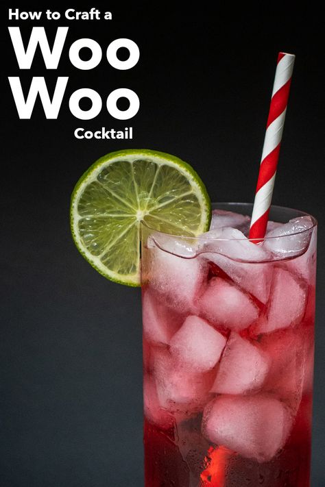 Woo Woo Recipe, Woo Woo Cocktail, Bay Breeze Cocktail, Peach Bellini Cocktail, Juice Ice Cubes, Fuzzy Navel, Restaurant Drinks, Vodka Cocktail, Red Cocktails