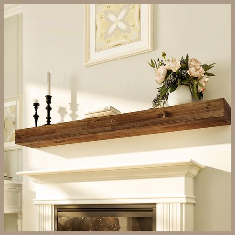 PRICES MAY VARY. A Classic Accessory — Give your living room a boost of elegance and bring refinement into focus with this floating mantel shelf 60 inch. This floating mantle shelf highlights your fireplace shelves with the traditional element of wood in a clean, minimal design One Shelf, Abundant Uses — Whether it's books, awards or photos, this wood mantle decor for fireplace 60 inch rustic shelf is your stage. Position a wall mounted mirror, television or paintings above these old fireplace mantels - shelves around fireplace. It's your space to show off 60 Inches of Protection — Your floating wall shelf 60 inch mantel shelf serves as a barrier between your valuables and the intensity of the fire. Your items placed on the 8 inch deep shelf will be sheltered from smoke and heat damage of Wooden Mantle Fireplace, Fireplace Mantles, Floating Mantle Shelf Lowe's, Wooden Mantle Fireplace The Home Depot, Floating Mantel Lowe's, Fireplace Mantle Shelf, Farmhouse Fireplace Mantel, Shelves Around Fireplace, Rustic Fireplace Mantle