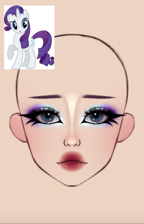 Rarity Mlp Cosplay, Rarity Makeup, Mlp Makeup, Makeup Ideas Drawing, Makeup Tutorials Step By Step, Make Up Guide, Futuristic Makeup, Pony Makeup, Halloweenský Makeup