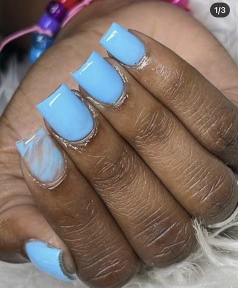 Short Blue Acrylic Nails, Sky Nail Art, Powder Blue Nails, Toes Ideas, Blue Toe Nails, Light Blue Nail Designs, Future Nails, Sky Blue Nails, Stilleto Nails Designs