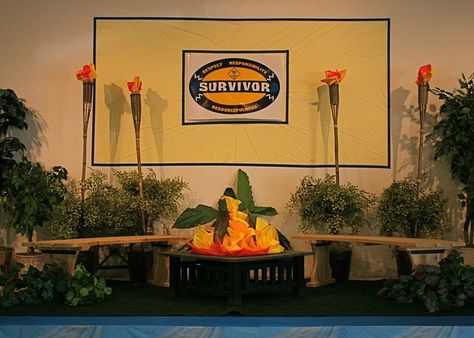 Survivor Party Decorations, Staff Retreat, Survivor Theme, Survivor Idea, Survivor Challenges, Teacher Appreciation Themes, Survivor Games, Survivor Party, Fair Theme