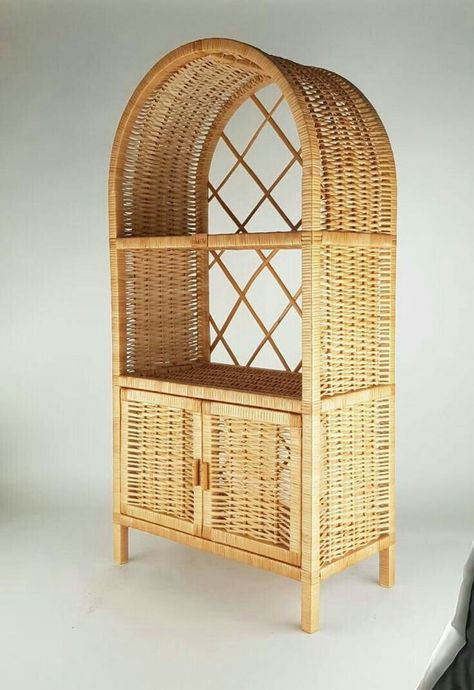 Bamboo And Rattan Bedroom, Wicker Bookshelf, Scandinavian Style Desk, Wicker Cabinet, Deco Spa, Cabinet With Doors, Wicker Shelf, Wicker Storage, Boho Furniture