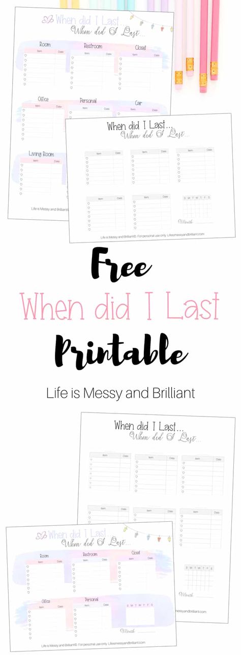 when did I last bullet journal, bullet journal tracker, bullet journal printables, #bulletjournaltracker When Did I Last List Printable, Bujo When Did I Last, Last Time I Tracker, Working Homemaker, Party Planning Checklist Organizing, When Did I Last, Bujo Printables, Adulting Tips, College Studying