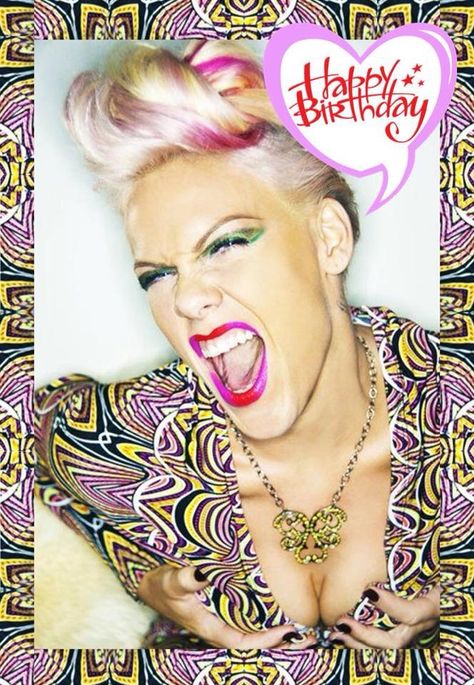 PINK happy birthday scream.  I came up with this for my friend who LOVES PINK. The Truth About Love, Pink Concert, Alecia Beth Moore, Pink Singer, Fancy Boxes, Pop Rock, Everything Pink, Pop Punk, Female Singers