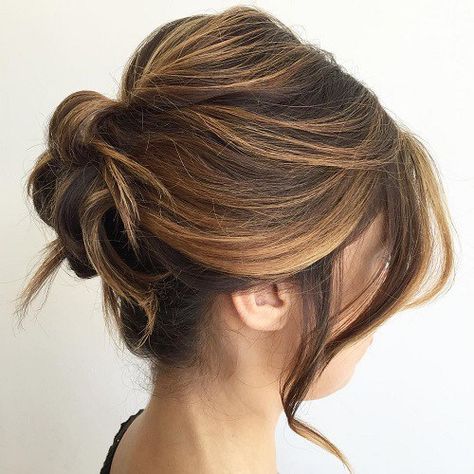 Updo For Shorter Hair                                                                                                                                                      More Easy Updos For Medium Hair, Wedding Hairstyles Medium Length, Easy Updo Hairstyles, Up Dos, Up Dos For Medium Hair, Best Wedding Hairstyles, Updos For Medium Length Hair, Low Bun, Penteado Cabelo Curto