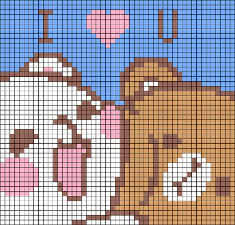 Anime Pattern Design, Cute Pixel Art Crochet, Best Friend Pixel Art, Sonny Angel Alpha Pattern, Pochacco Alpha Pattern, Valentines Alpha Pattern, Cinnamoroll Alpha Pattern, Love Alpha Pattern, Alpha Patterns Crochet Cute