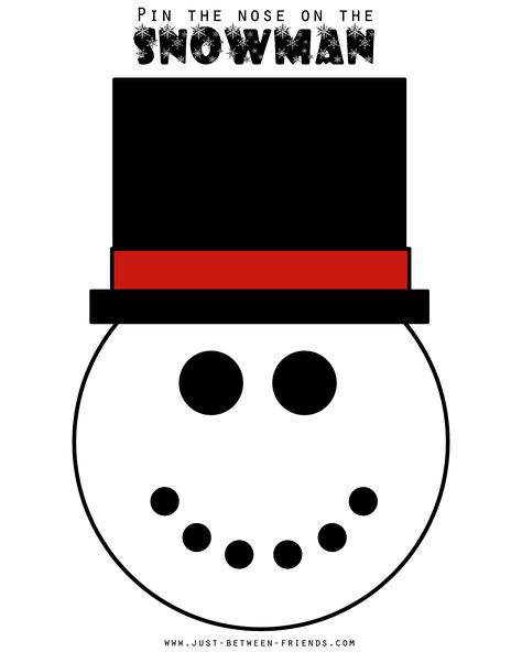 Pin The Nose On The Snowman, Snowman Worksheet, Winter Party Games, Snowman Printable, Snowman Games, First Birthday Winter, Snowmen Activities, School Christmas Party, Snowman Party