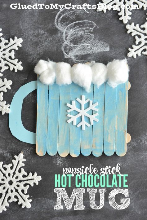 Popsicle Stick Hot Chocolate Mug Kids Craft. Keep the kids entertained during winter break and snow days with fun and simple craft ideas! Winter Crafts Preschool, Fun Winter Crafts, January Crafts, Winter Preschool, Ideas Craft, Winter Crafts For Kids, Daycare Crafts, Popsicle Stick, Hot Chocolate Mug