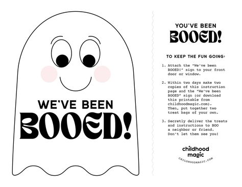 You've Been Booed! (Free Printable) - Childhood Magic You've Been Booed Free Printable, You Have Been Booed, You've Been Booed Printable, Booed Printable, Been Booed, You've Been Booed, Boo Sign, Room Mom, Penny Pincher