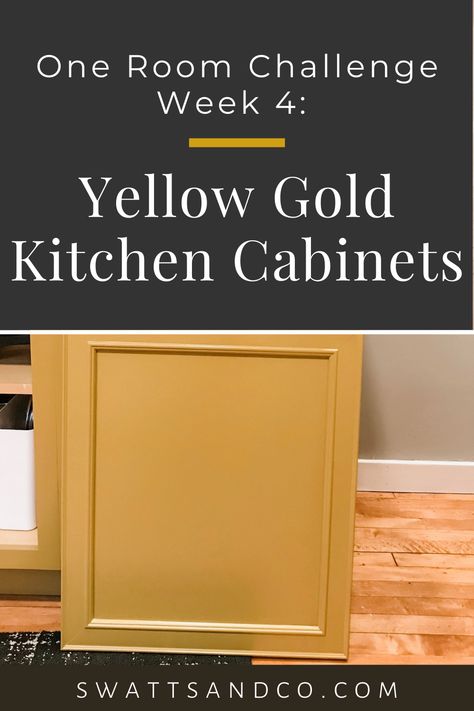 Mustard Color Kitchen Cabinets, Gold Cabinets Kitchen, Golden Cabinets Kitchen, Gold Kitchen Cabinets Paint Colors, Ochre Kitchen Cabinets, Mustard Yellow Kitchen Cabinets, Mustard Kitchen Cabinets, Golden Yellow Kitchen, Vintage Kitchen Makeover