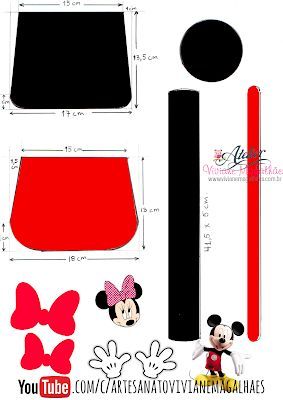 Mochila da Minnie e mickey em EVA com molde - Como Fazer Minnie Party, Mickey Birthday, Minnie Mouse Birthday Party, Mickey Y Minnie, Mickey Mouse Party, Mini Mouse, Minnie Mouse Party, Mickey Mouse Clubhouse, Minnie Mouse Birthday