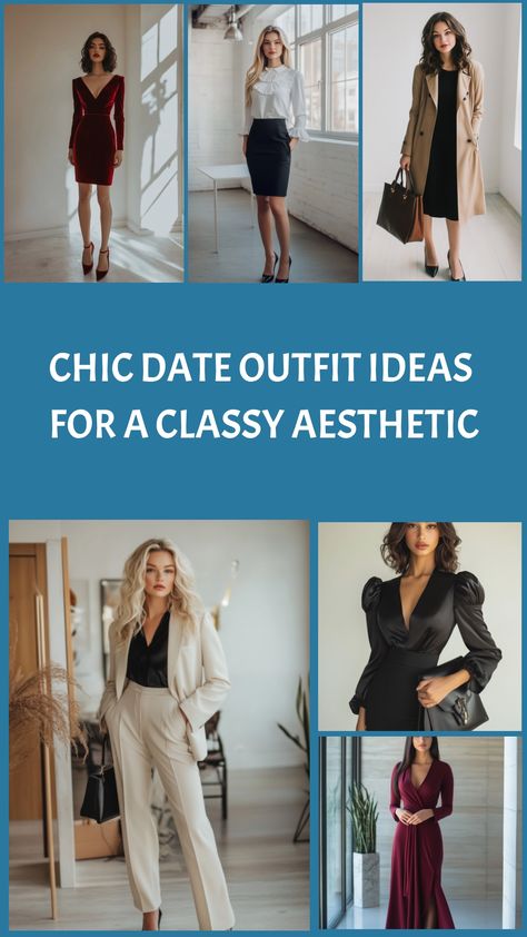 Fashionable date outfit ideas with elegant dresses and tailored suits. Cute Dressy Outfits Classy, Date Night Fits Classy, Chic Date Outfit, Classy Date Outfits, Date Outfit Inspiration, High Value Woman Style, Classy Date Night, Ivory Suit, Date Outfit Ideas