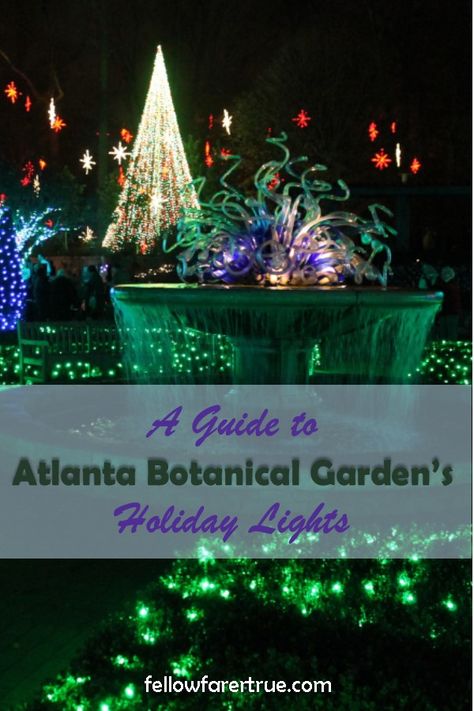 Get tips for your visit to Atlanta Botanical Garden's spectacular holiday light show Garden Lights, Holiday Nights. With millions of lights, it's one of the premier Christmas light displays in the Southeast! #Atlanta #Holiday #HolidayEvents Atlanta Botanical Gardens Christmas, Atlanta Christmas, Christmas Lights House, Georgia Christmas, Holiday Lights Outdoor, Monument Colorado, Garden Of Lights, Travel Georgia, Atlanta Botanical Garden