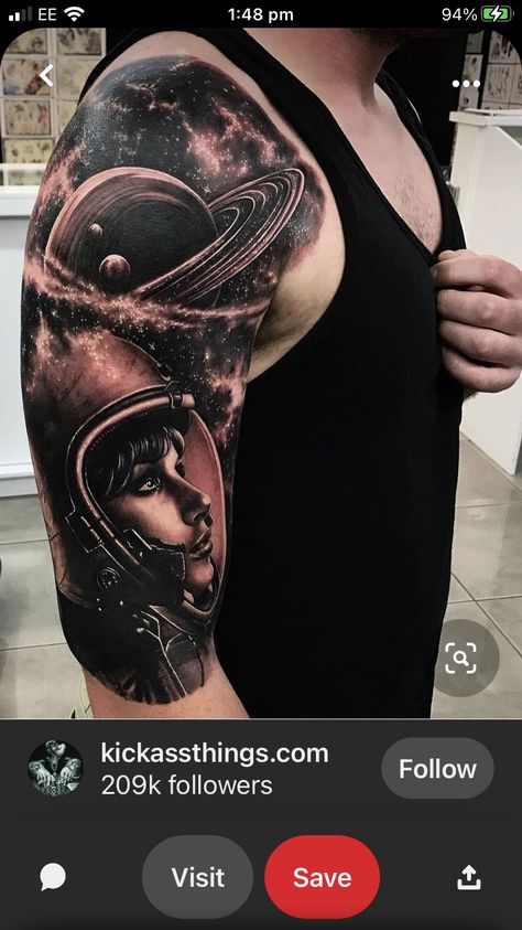 Ancient Viking Tattoos, Cool Space Tattoos, Space Tattoo Ideas, Nature Tattoo Ideas, Space Tattoos, Cool Nature, Black And Grey Tattoo, Nature Tattoo, Cool Tattoos For Guys