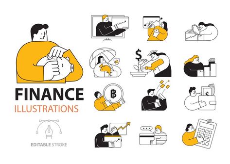 Premium Vector | Financial business activities men and momen illustrations set collection Financial Illustration, Financial Charts, Business Activities, Mentor Coach, Learn Photo Editing, Financial Analysis, Finance Investing, Business Mentor, Stock Exchange