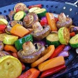 Zucchini, red and yellow peppers, mushrooms, yellow squash, and cherry tomatoes are marinated in a lemon-soy marinade and grilled. Marinated Veggies, Vegan Grill, Marinated Vegetables, Crushed Garlic, On The Grill, Side Recipes, Grilled Vegetables, Veggie Dishes, The Grill