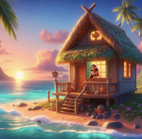 Moana Island, Moana Disney, Dreamy Landscapes, Disney Moana, Art Love, Tropical Island, Tropical Islands, Model Making, Moana