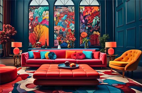 What is maximalism? An interior design style uncovered Maximalism Room, Modern Maximalism, Maximalism Interior, Playful Palette, Farmhouse Kitchen Design, Standard Lamps, Maximalism, Modern Farmhouse Kitchens, Mid Century Modern House