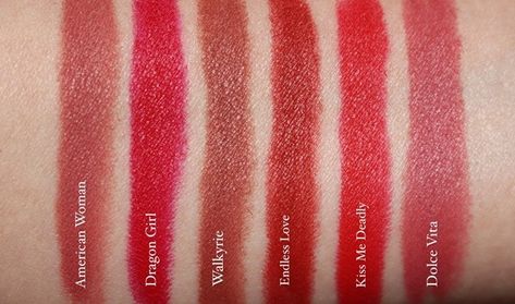 NARS Powermatte High-Intensity Lip Pencil Review & Swatches 6 Nars Lip Pencil, Kiss Me Deadly, Nars Lip, Dragon Girl, Pencil Shading, Lips Shades, Lipstick Swatches, Velvet Matte, Lip Pencil