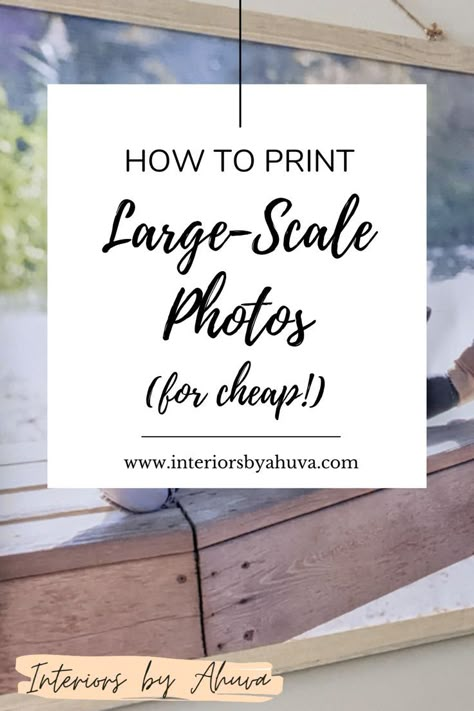 Looking for a way to print large scale photos for cheap? Well, here you go! Large Scale Photo Print, Poster Printing Cheap, Large Photo Prints Cheap, How To Print On Canvas Diy, Enlarged Photos For Wall Art, Diy Large Framed Pictures, Print Large Photos Cheap, Printing Posters Cheap, How To Print Large Scale Images